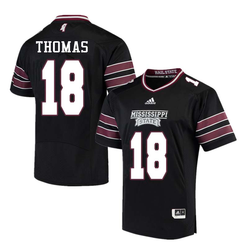 Men #18 Deddrick Thomas Mississippi State Bulldogs College Football Jerseys Sale-Black